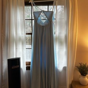 Azazie Anaida bridesmaids dress in sky blue